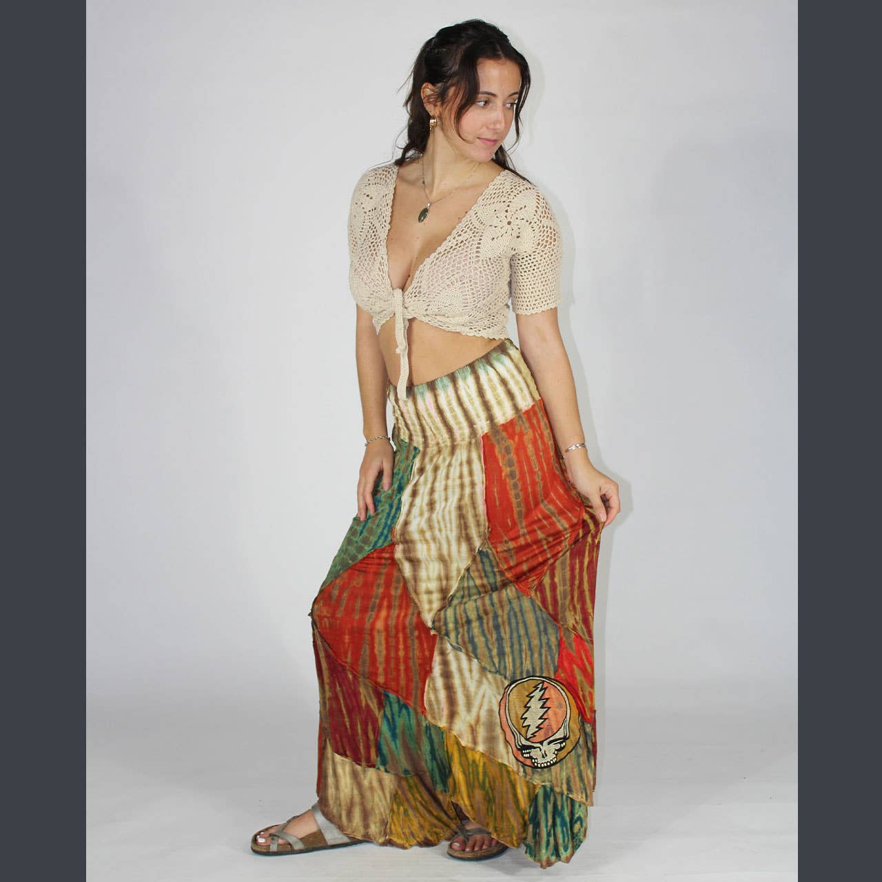 Jayli Clothing - Wholesale Skirt - Women's - Psychedelic Stitch Maxi Skirt0
