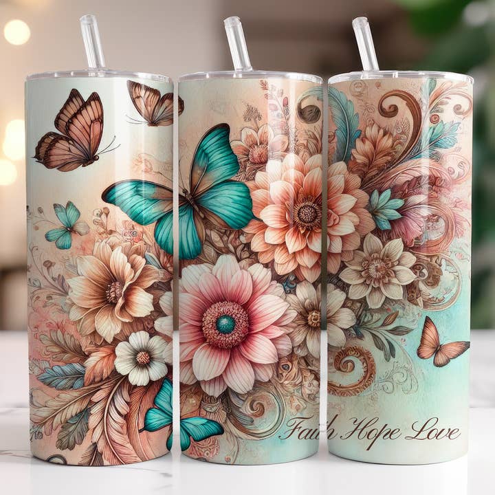 Faith Hope Love Tumbler for wholesale by Beautiful Creations by Laney
