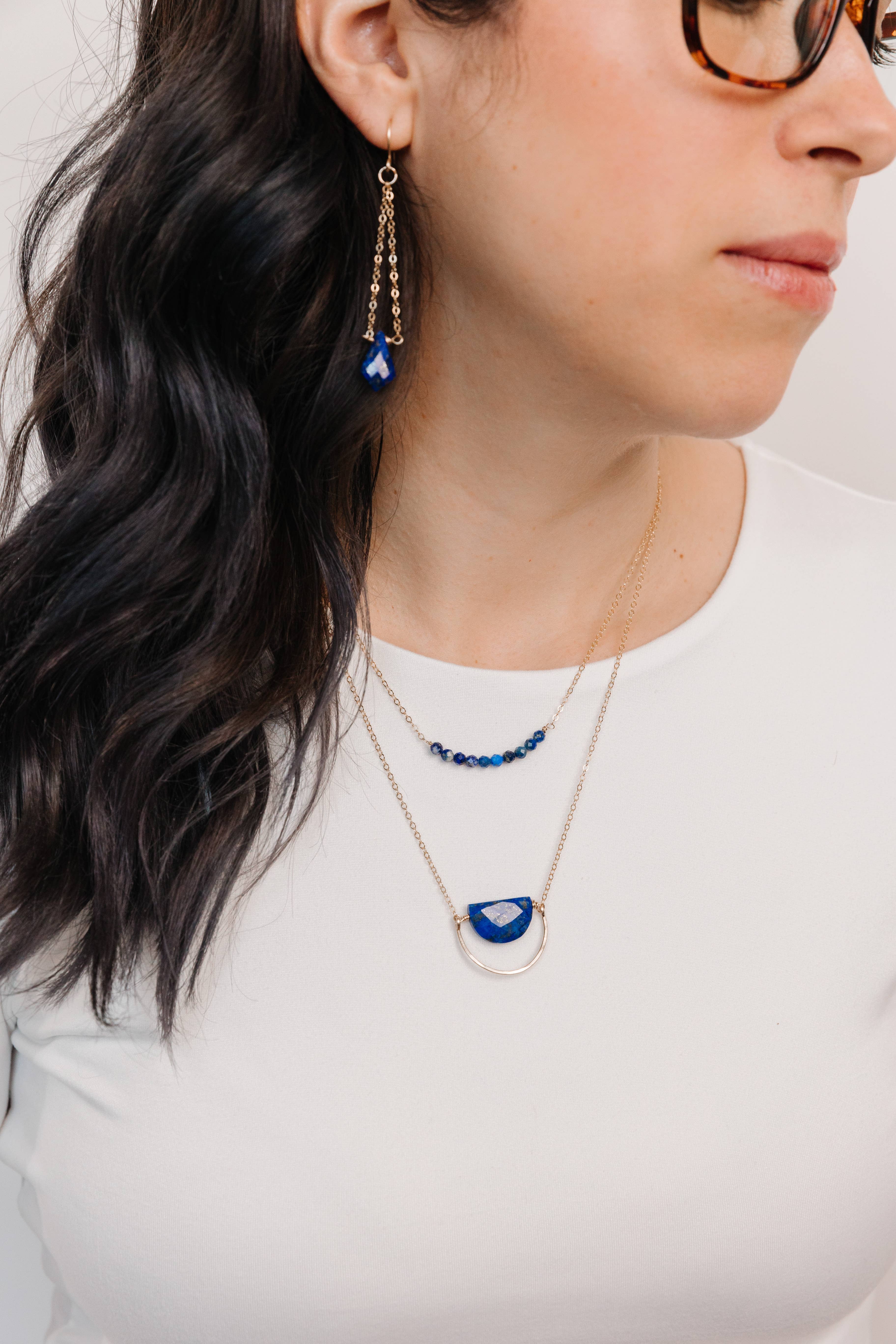 Seaflowerjewelry - Wholesale Pendant/Charm Necklace - Lapis Lazuli Pendant Necklace /Art Deco minimalist modern6