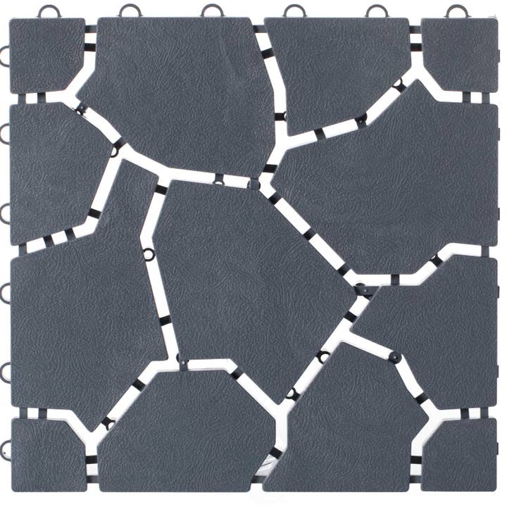 Interlocking Stone Look Pathway Tile Floor Paver, Pack of 4 for wholesale by Quickway Imports