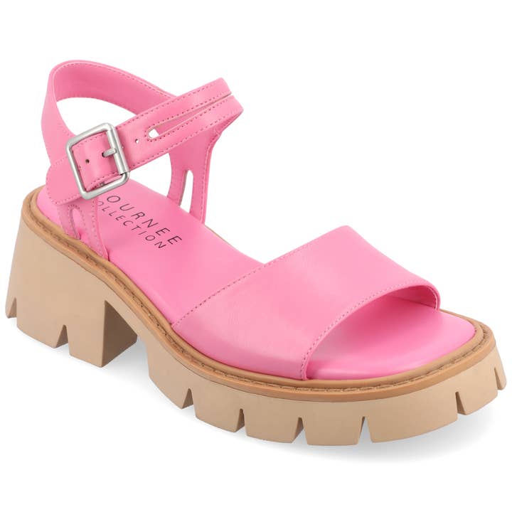 Journee - Wholesale Sandals - Women's - Tillee Block Heel Sandals In Faux Leather