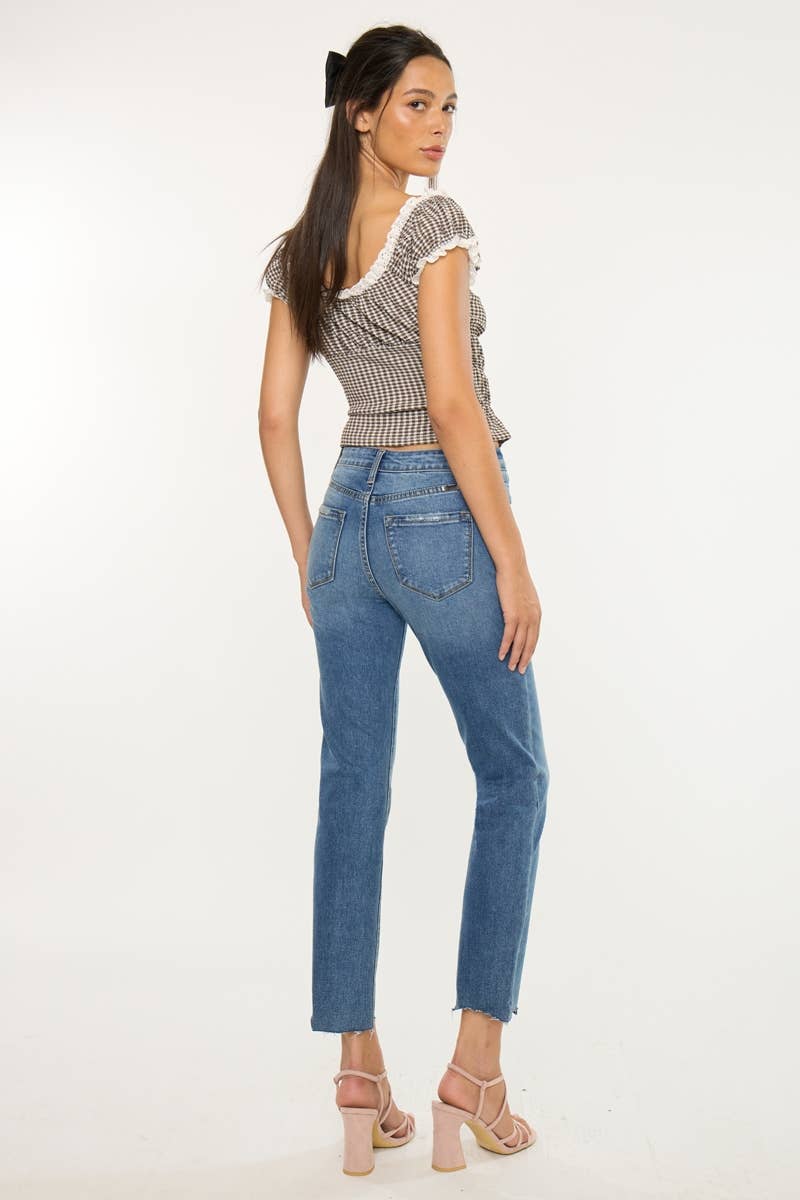 MEDIUM OPEN PACK HIGH RISE SLIM STRAIGHT JEANS-KC20070M for wholesale on Faire4
