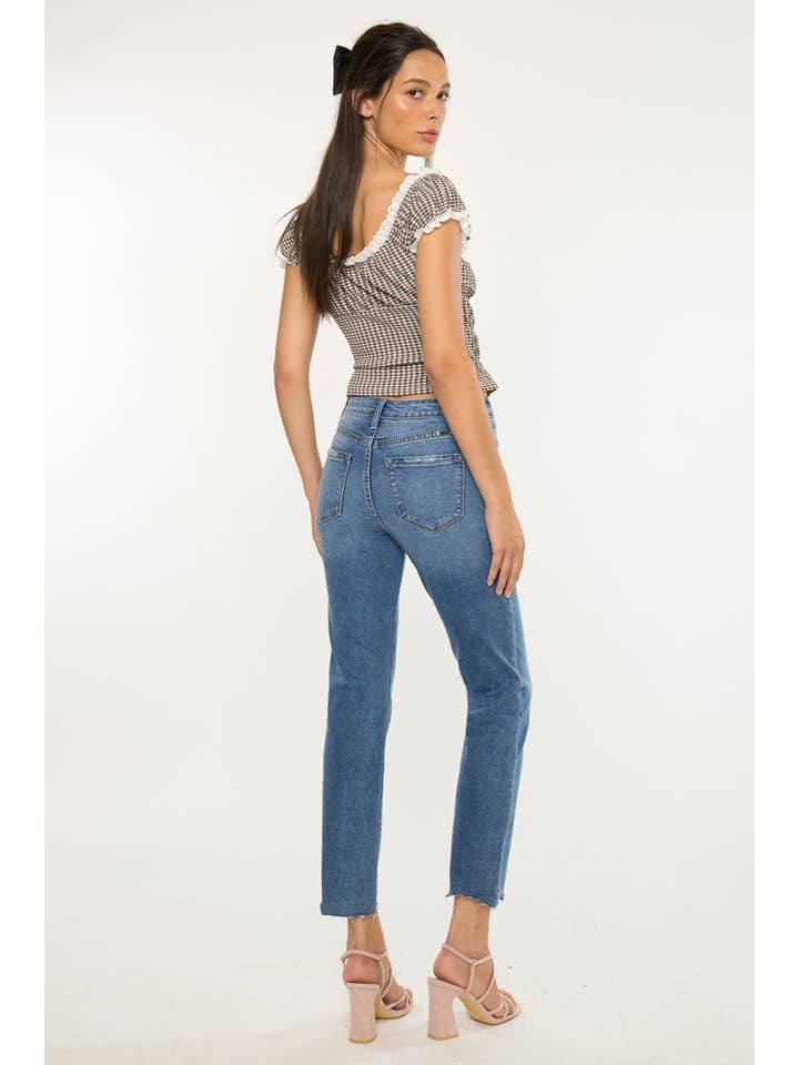 MEDIUM OPEN PACK HIGH RISE SLIM STRAIGHT JEANS-KC20070M for wholesale on Faire4