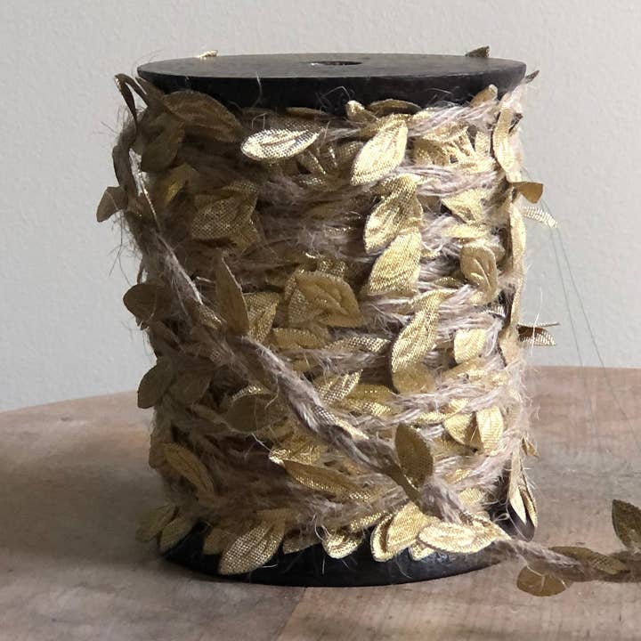 Moult – wholesale Ribbon – Gift wrapping – Gold Leaf On Jute Cord0