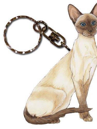 Katze Siamese Keychain aus Holz für den Großhandel von Pipsqueak Productions