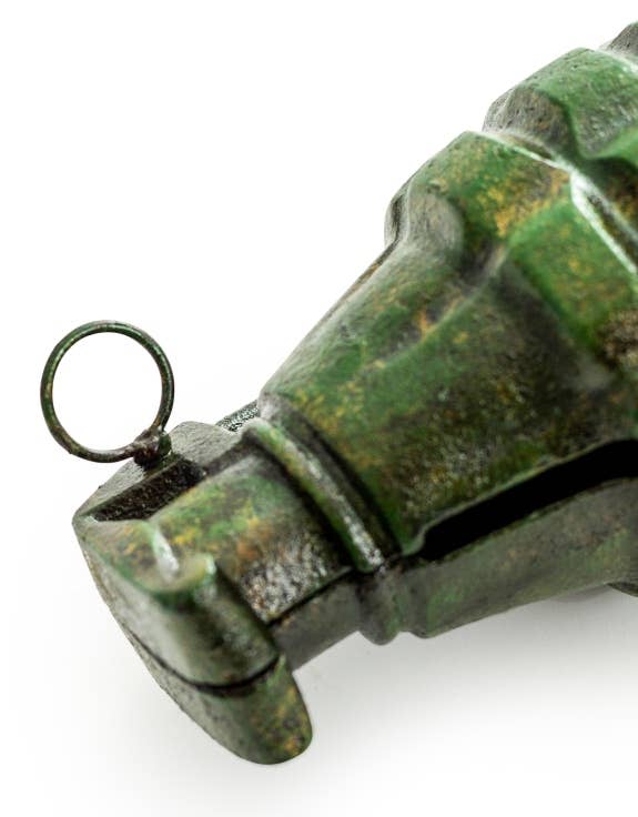 McGowan & Rutherford Ltd - Wholesale Ornament - Cast Iron Hand Grenade Ornament / Coin Bank1
