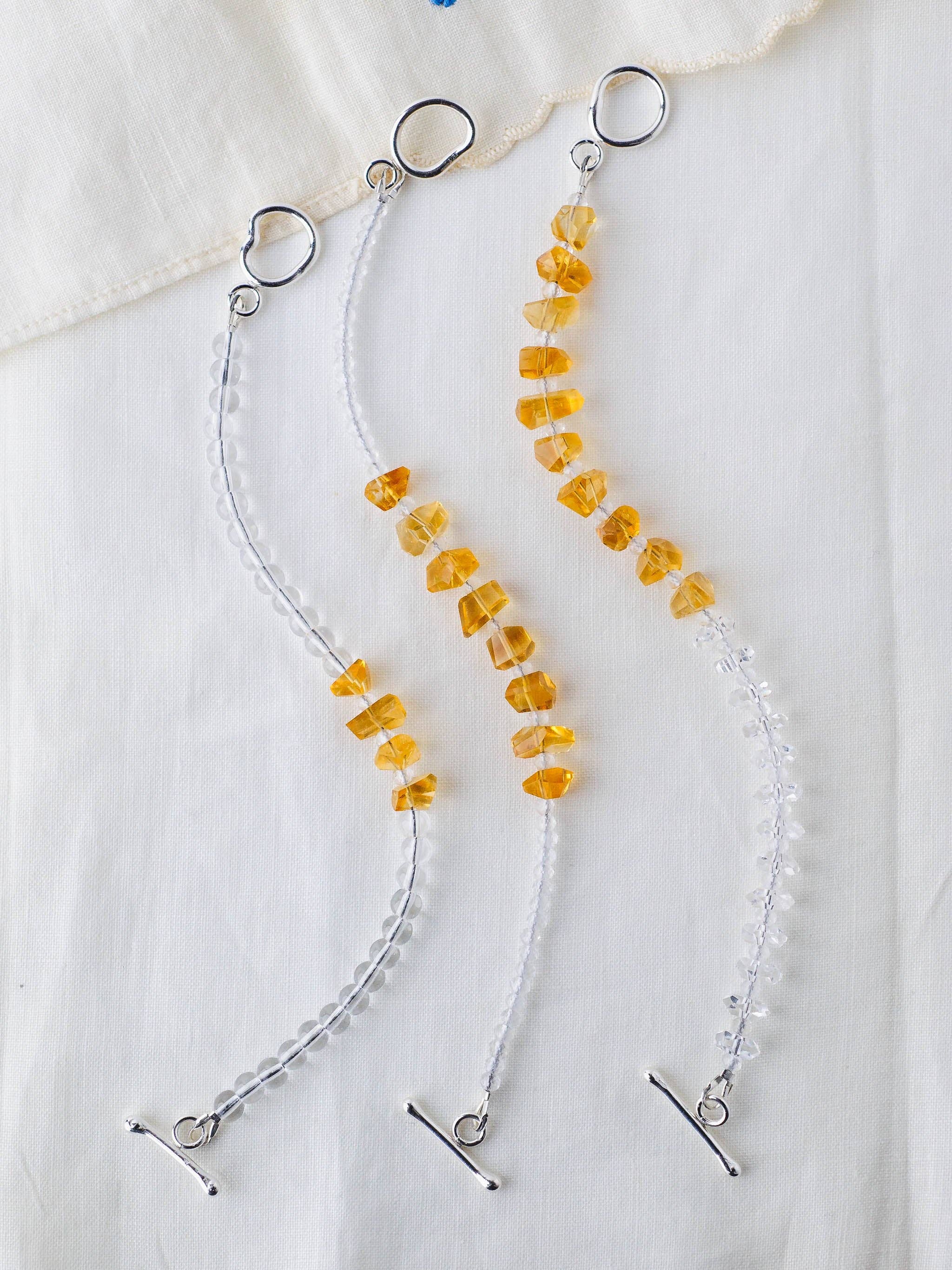 LoveGem Studio LLC - Wholesale Beaded Bracelet - Golden Abundance Bracelet – Premium Grade Citrine & Ice-Clear Quartz with Argentium Silver Toggle4