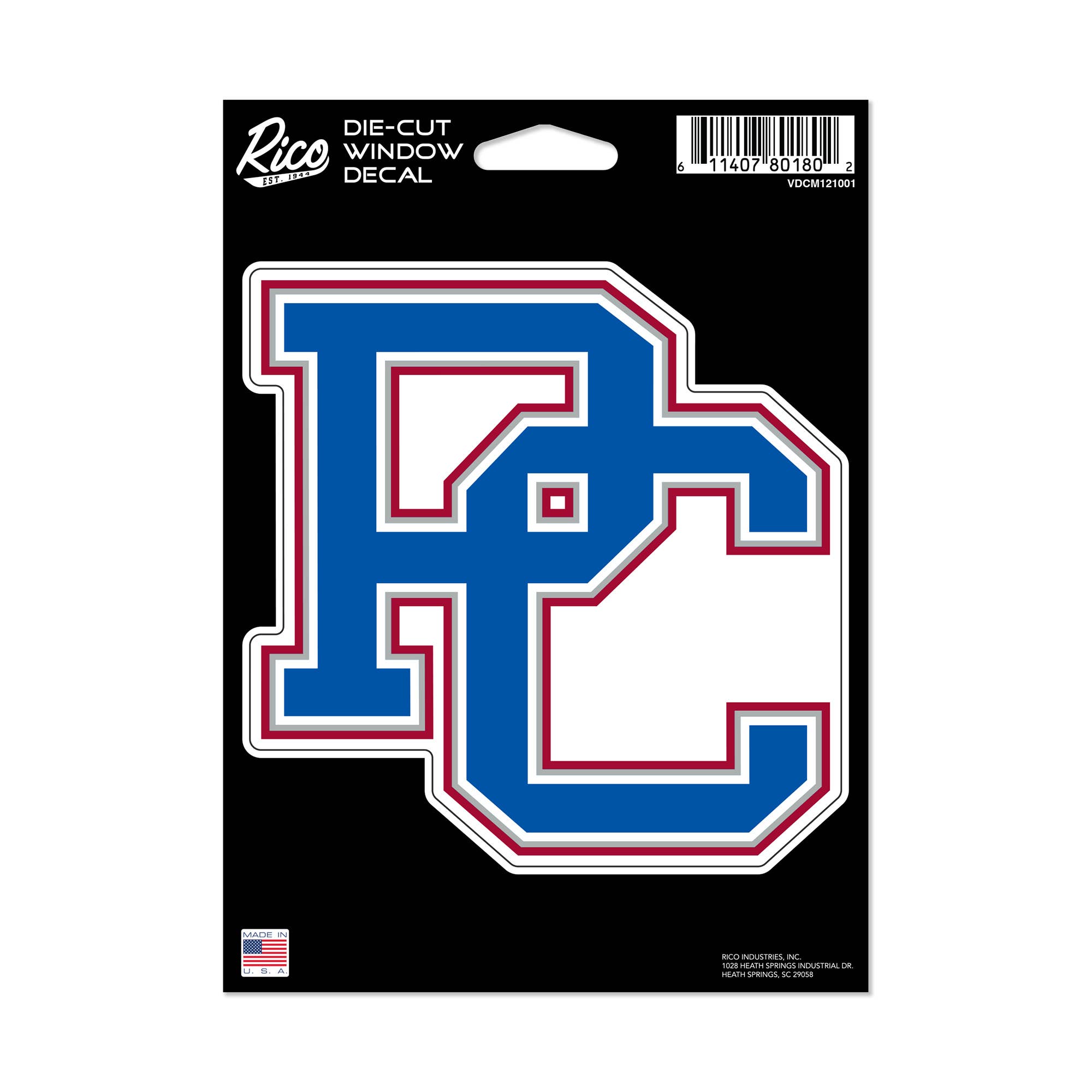 Rico Industries - Vente Breloque décorative pour voiture – unisexe - NCAA Presbyterian Blue Hose Autocollant Découpé Moyen0