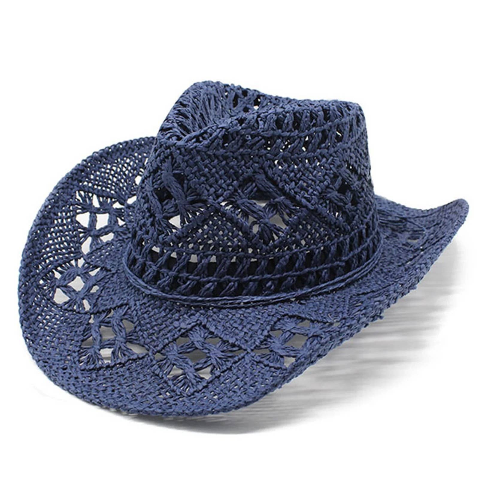 Syrrios Gifts LLC - Wholesale Straw Hat - Women's - Western Cowboy Cowgirl Straw Hat Sun Summer Beach Party2