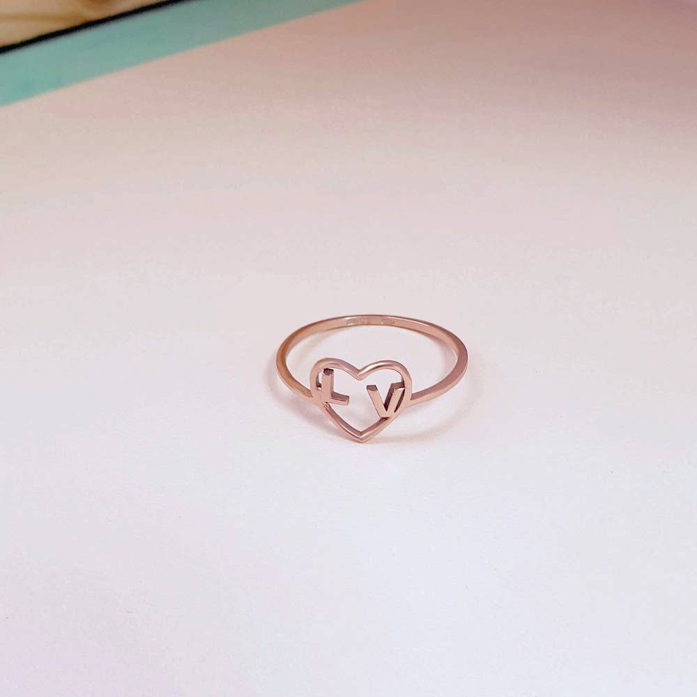 M di Martina - Vendita all'ingrosso Campione per rivenditori - Gioielli - Anello Cuore e Iniziali in Argento o Oro "Personalizzabile"3