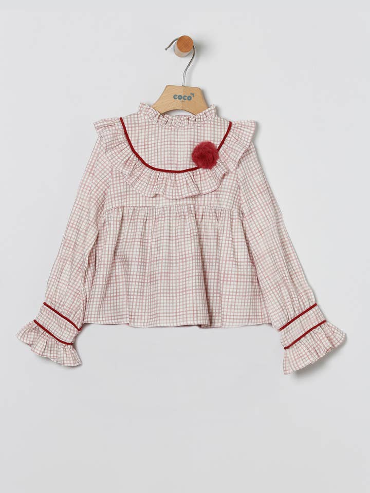 Girl's Checkered Blouse for wholesale by COCO ACQUA