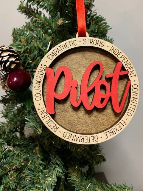 Pilot Christmas Ornament for wholesale by Ladybug Jane Gifts