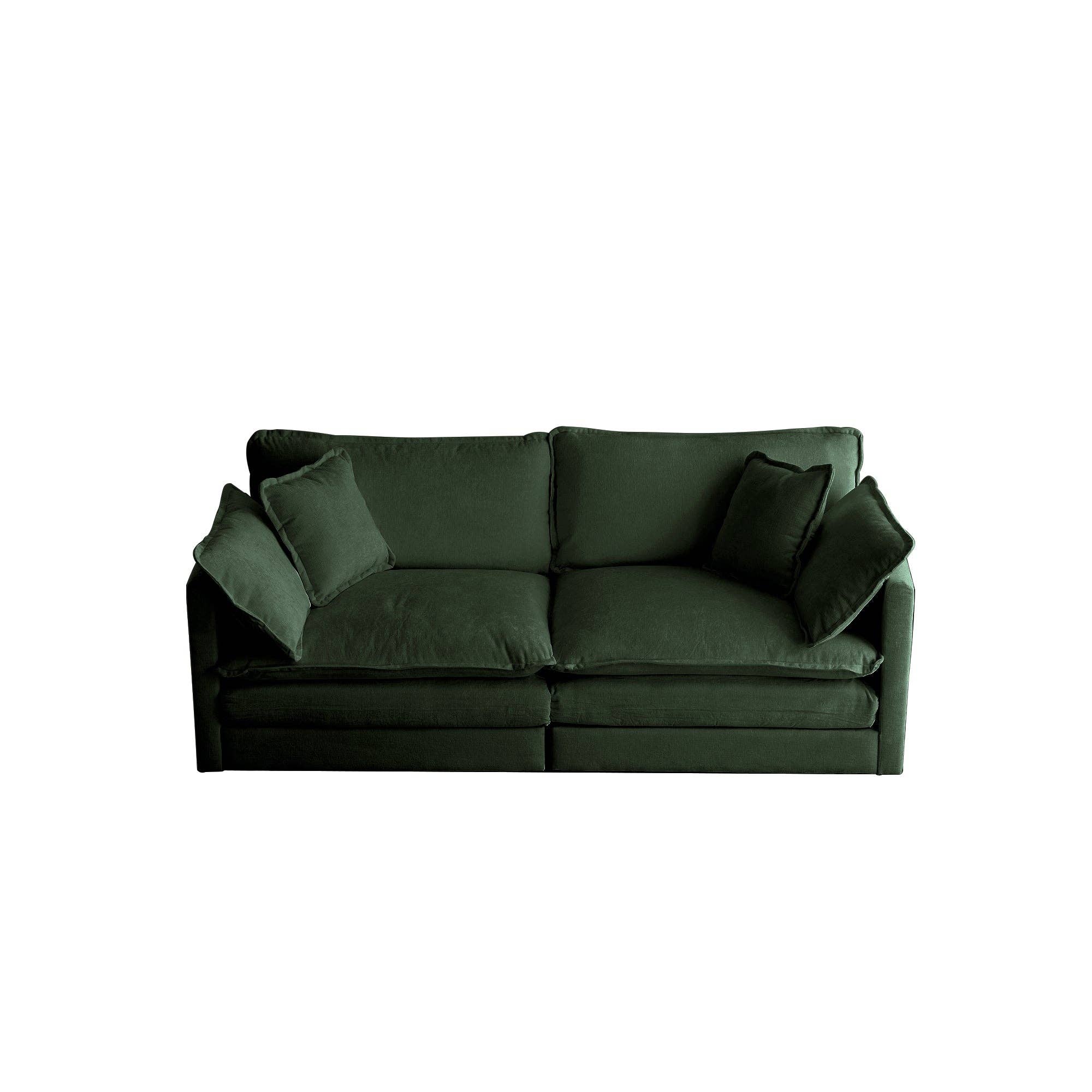 HOMYCASA DESIGN INC - Wholesale Sofa - Modern Fabric Loveseat Sofa with 4 Pillows, Green Chenille4