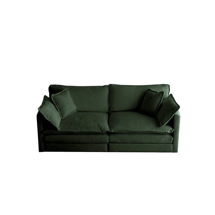 HOMYCASA DESIGN INC - Wholesale Sofa - Modern Fabric Loveseat Sofa with 4 Pillows, Green Chenille4