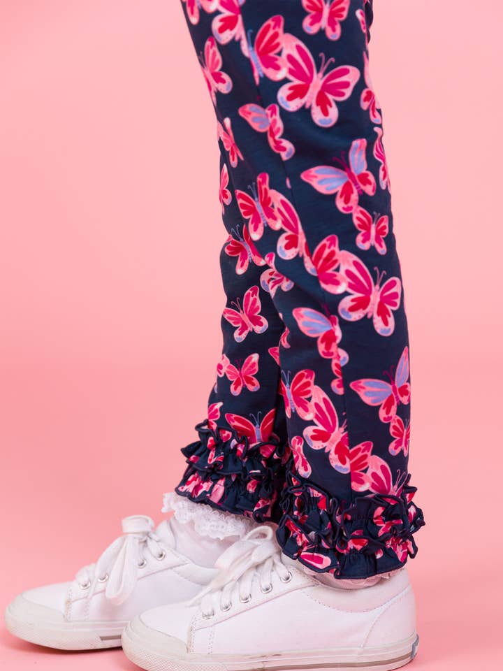 Armada Leggings Clásicos con Volantes y Mariposas para Niñas Pequeñas con Volantes Característicos en la Parte Trasera de venta al por mayor en Faire2