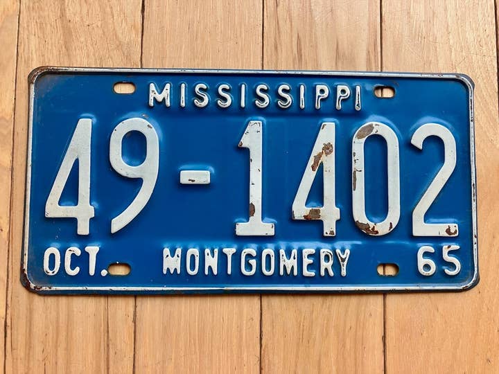 1965 Mississippi Montgomery County Nummernschild für den Großhandel von RusticPlates