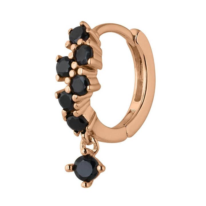 SAMIRA SPINEL ROSE GOLD HOOP PIERCING EARRING for wholesale by EarCandy Jewelry