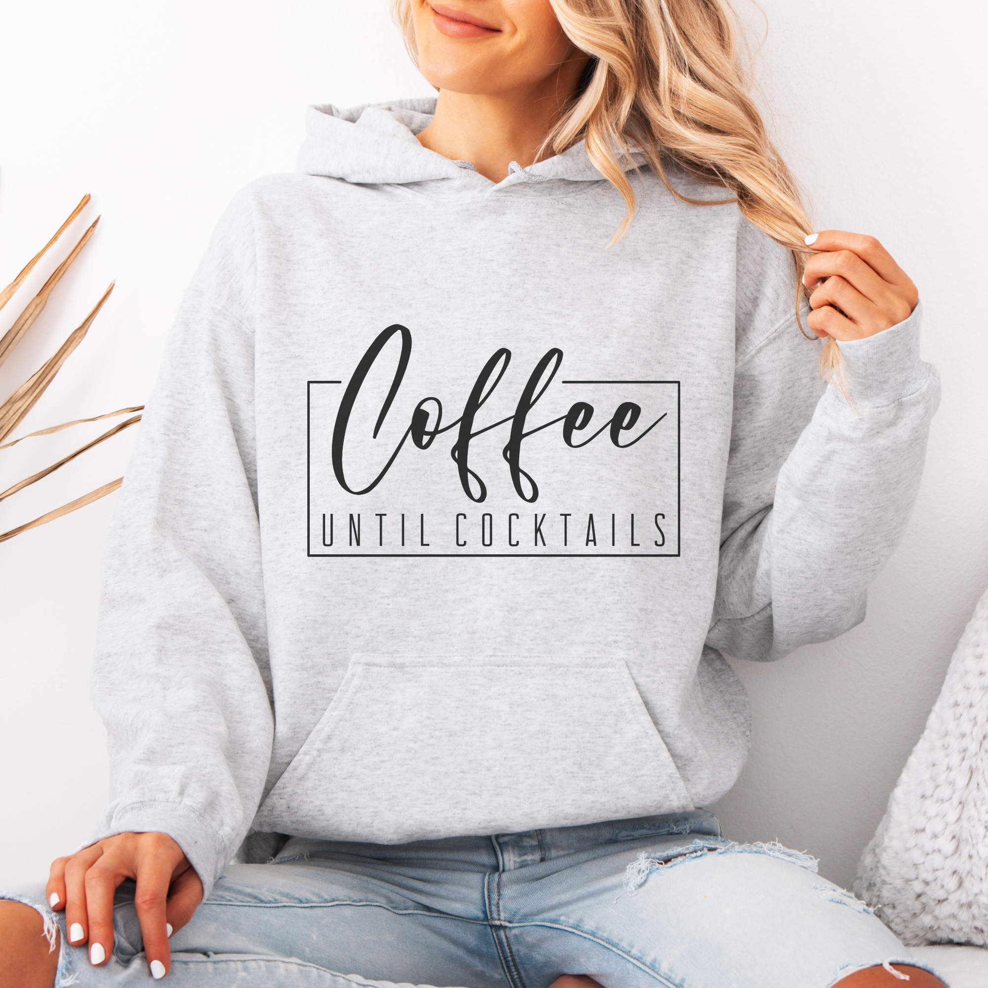 Trendznmore - Modern Graphic Apparel – wholesale Hoodie – Women's – Coffee Until Cocktails Graphic Hoodie0