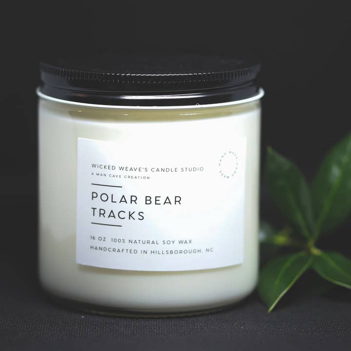 Wicked Weave’s Candle Studio - Wholesale Jar/Filled Candle - Polar Bear Tracks Soy Wax Candle (4 Size Options)0