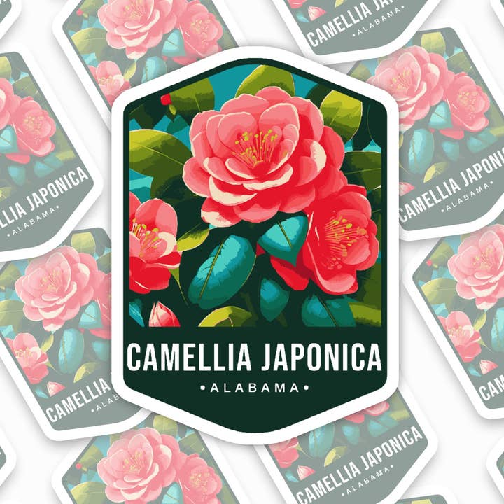 Vinyl sticker - Alabama state flower " Camellia Japonica" for wholesale by With Love, Ell