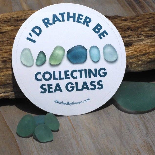 Beachcombing / Etched by the Sea – Adesivo por atacado – Eu prefiro estar coletando adesivo de vidro marinho Aqua8