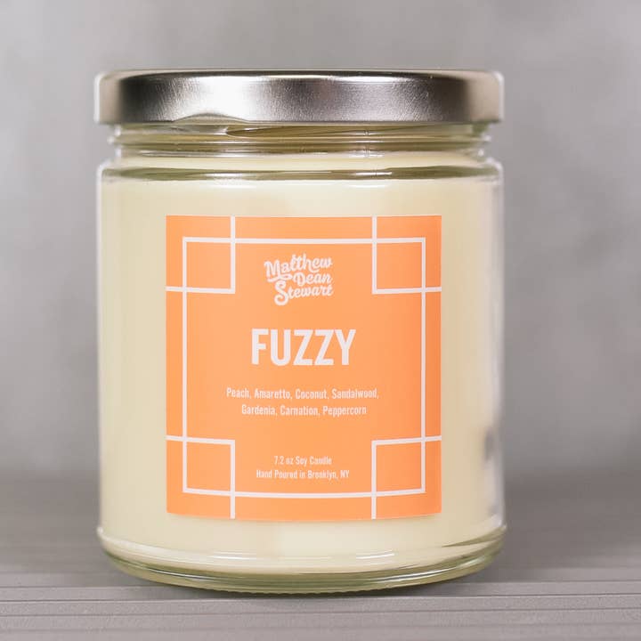 FUZZY - 7.2 oz LGBT+ Soy Wax Jar Candle for wholesale by Matthew Dean Stewart
