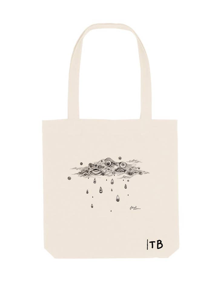 ‘iCloud’ Psychedelic Tote by Florence Marylane for wholesale by Tom'sTotes Ltd
