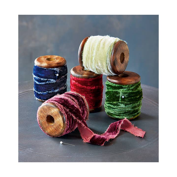 tag - Wholesale Ribbon - Gift Wrapping - Velvet Ribbon Spool 20Mm/5Yd - Plum