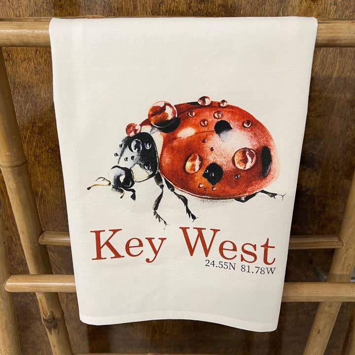Ladybug (watercolor) 27x27 Kitchen Towel - Custom Your Town for wholesale by Blue Poppy Designs