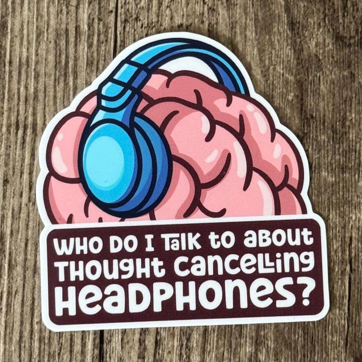 Brain Mental Health Stickers - Intrusive Thoughts, Self Care for wholesale by S&Y Brand Paper co.