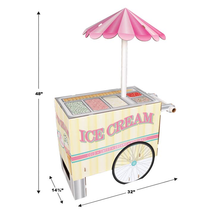 Beistle - Wholesale Decorative Tabletop Object - 3-D Ice Cream Cart Prop, 4' x 32", Cardstock3