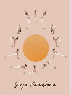 Sun Salutation poster for wholesale by les Carollaises