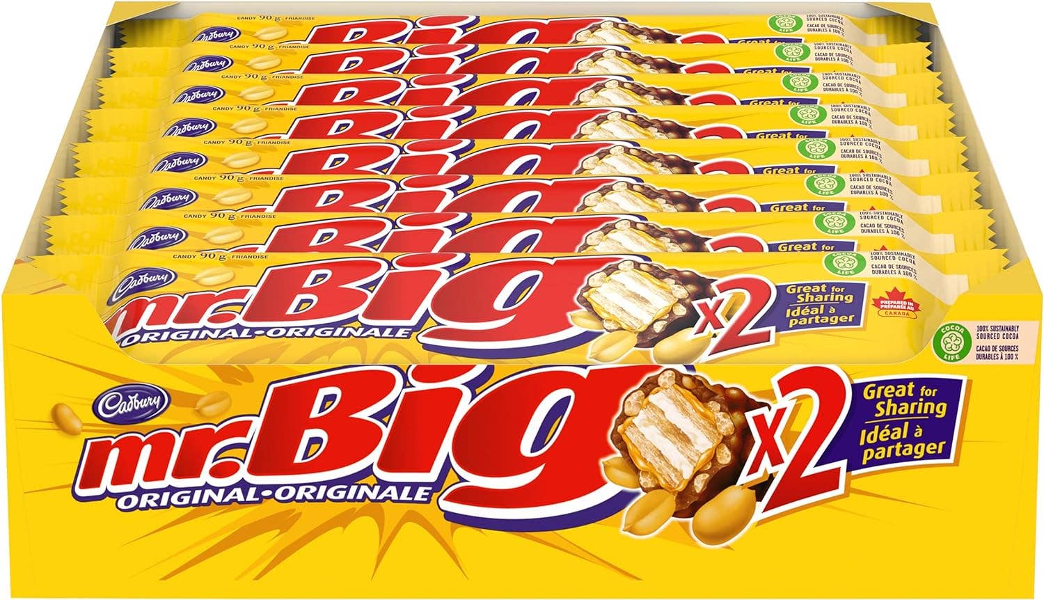 Echo Sales Canada - Wholesale Chocolate Bar - Cadbury Mr. Big King Size, Chocolatey Candy Bars, 90 g  24 count1