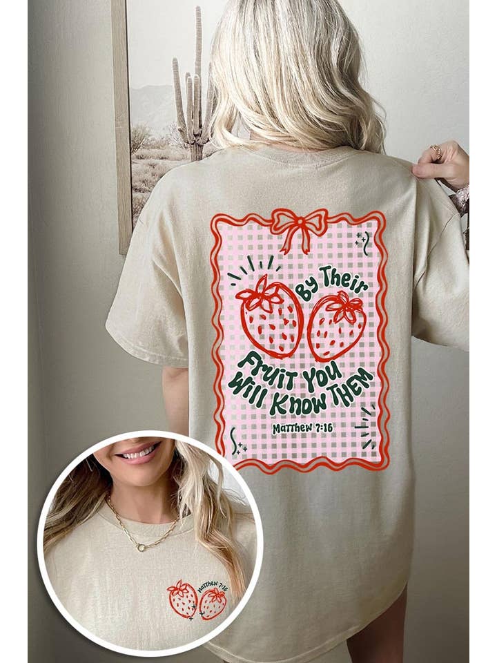 COLORBEAR - Vendita all'ingrosso Maglietta stampata - Donna - Maglietta in cotone pesante con grafica di fragole By their Fruit3