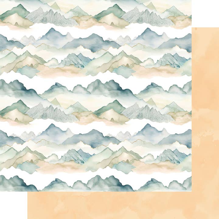 Retro Travel Collection Mountain View 12 x 12 Double-Sided Scrapbook Paper by SSC Designs - 15 Pack for wholesale by SSC Wholesale