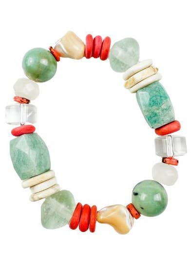 Bracelet Empilé Intriqué | Baie de Corail Mixte pour la vente par Twine & Twig