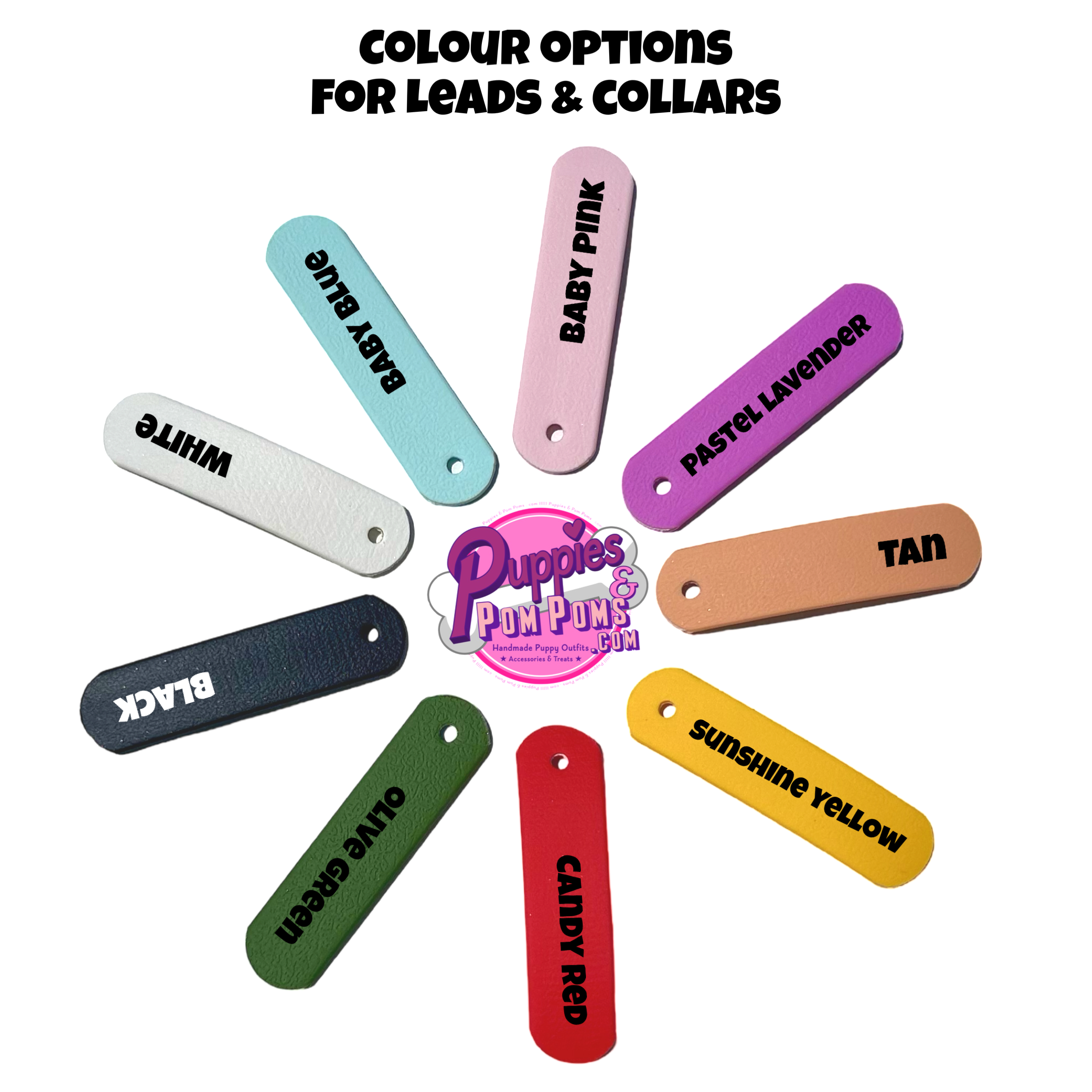 Puppies & Pom Poms - Wholesale Pet Leash - Dog - Hands Free Multi Dog Leash - Custom Colour - Vegan Leather / Waterproof Biothane - 2.5m2