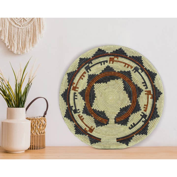 Dancing Horses Bowl Basket 14-inch BSK-037-14 for wholesale by ArtisanalEmporiumLLC