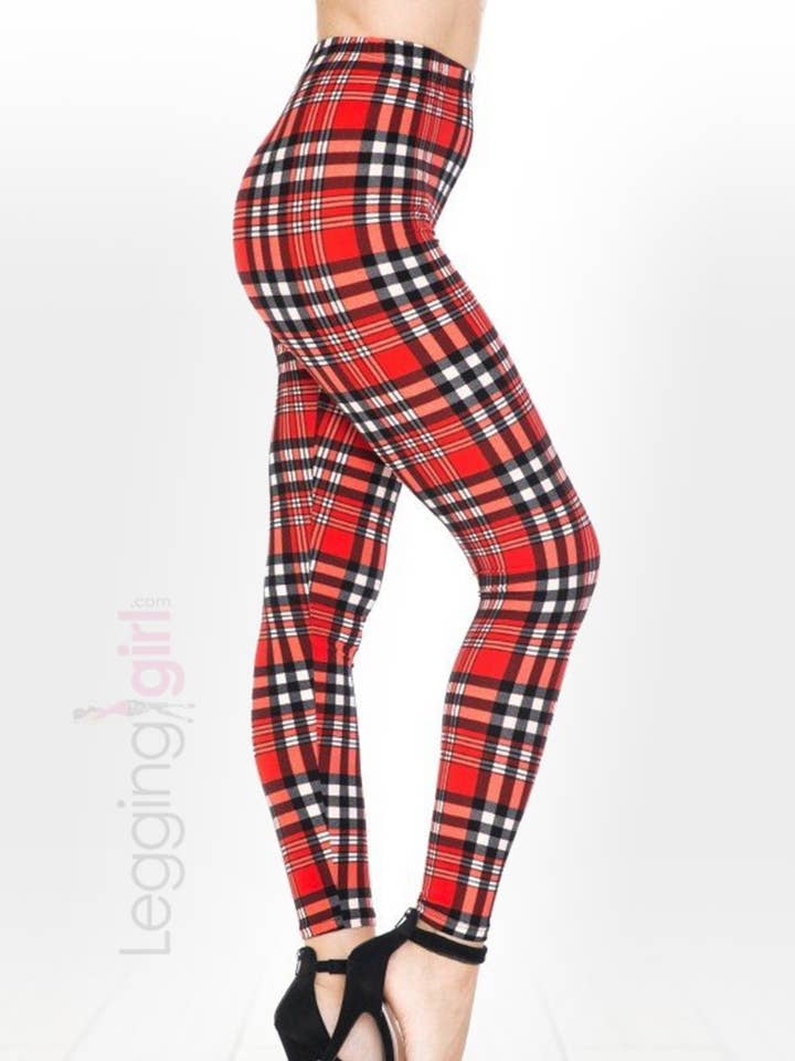 In Love with Plaid - FeatherSoft Women's Leggings for wholesale by LeggingGirl.com