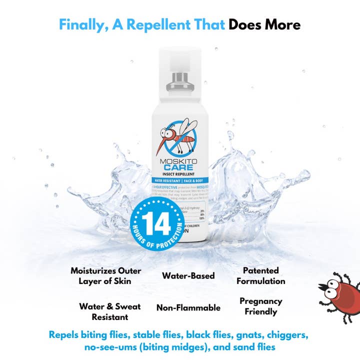 Moskinto: Original Itch-Relief Patch & 14hr Insect Repellent - Wholesale Insect Repellent - Moskito Care, 14hr Moisturizing Insect Repellent (1oz)1