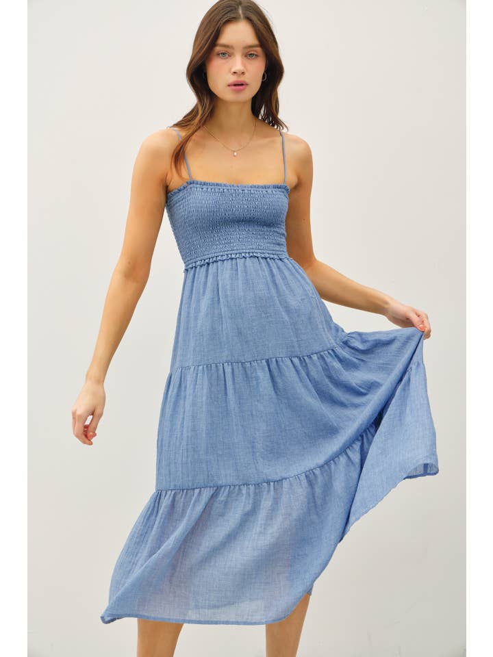 Be Cool - Vente Robe – femme - ROBE MIDI TRANSPARENTE AVEC BUSTIER SMOCKÉ