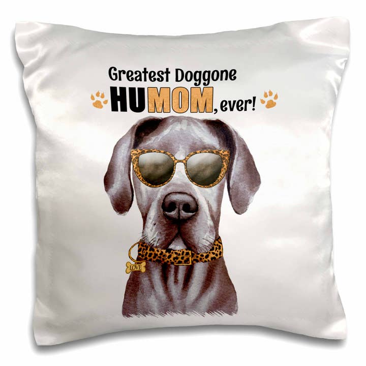 3dRose, Doux Grand Danois avec Lunettes de Soleil à Imprimé Animal pour Maman à la Fête des Mères, Taie d'Oreiller pour la vente par 3dRose
