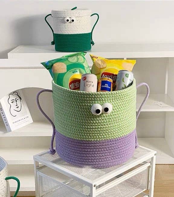 INSPECIAL HOME - Wholesale Laundry Basket - Handwoven Whimsical Big Eyes Laundry Storage Basket Bag 7