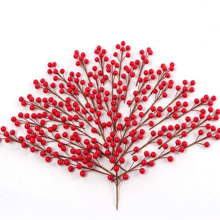 Red 10Mm Berry Picks Vibrant Seasonal Christmas Decor, Set Of 96 for wholesale on Faire