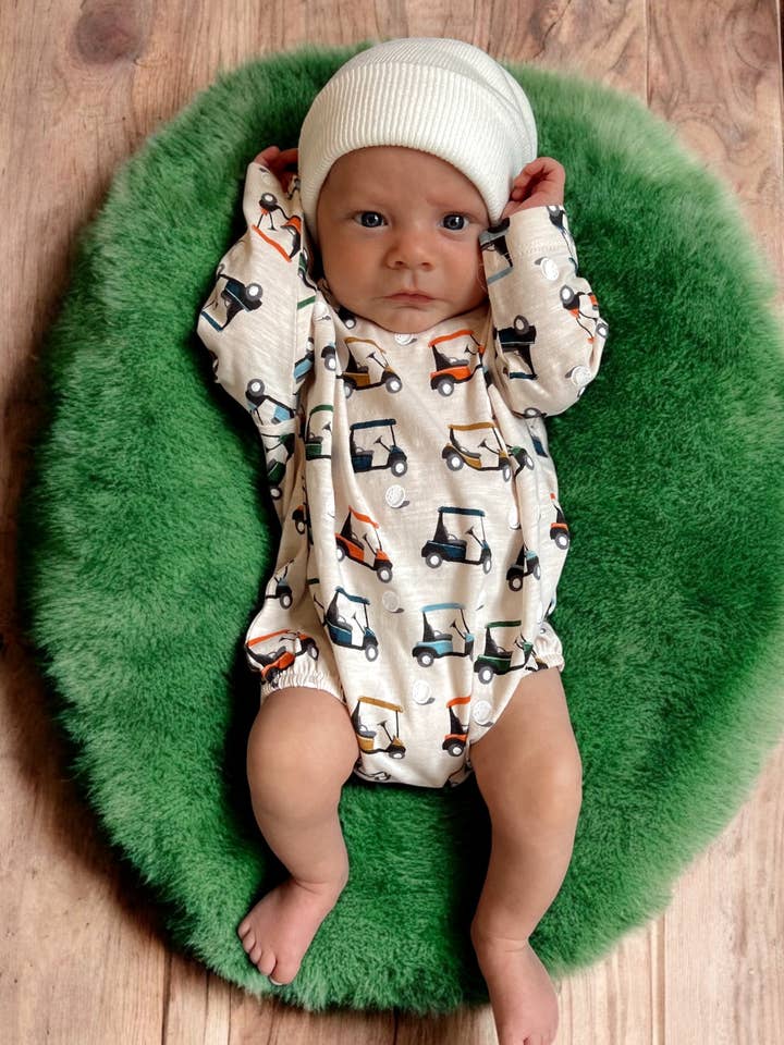 SIIX Collection - Wholesale Bodysuit (Non-Footed) - Baby - Golf Cart / Organic Long Sleeve T-Shirt Bubble