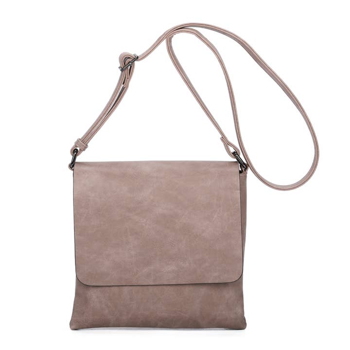 INES DELAURE - Wholesale Messenger Bag - Women's - Zipped flat pouch with soft and very practical flap11