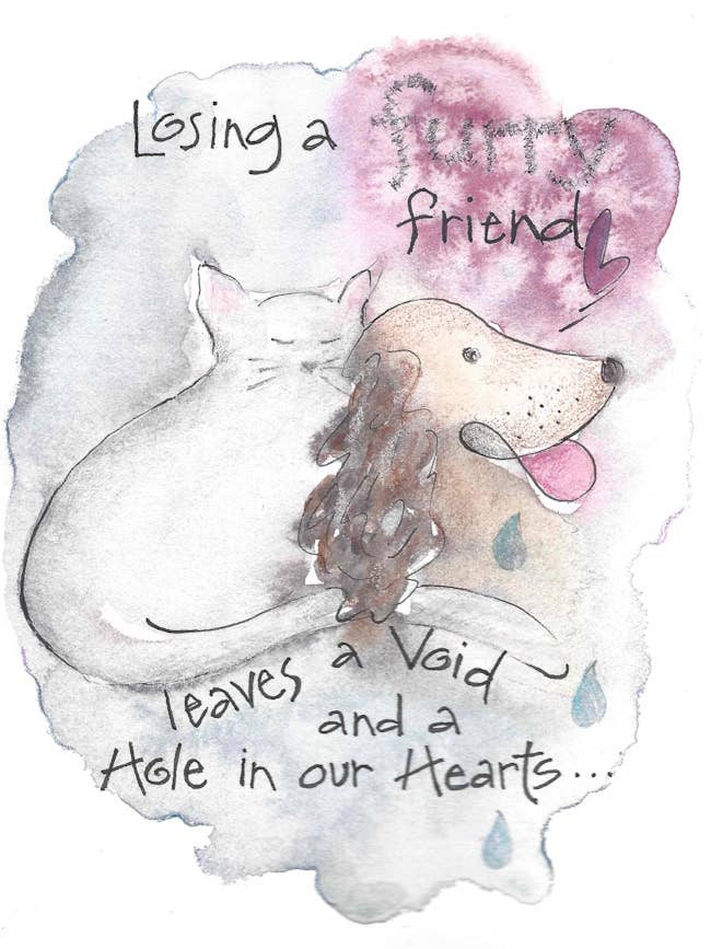Furry Friends Pet Sympathy Greeting Card (Versed) for wholesale by Credo Designs LTD