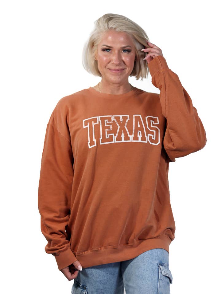 Texas BTS Arch Outline Sweatshirt - Lichtgewicht voor wholesale door Stated Brands