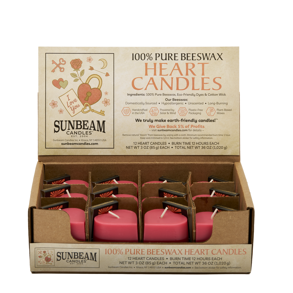 Sunbeam Candles, Inc - Wholesale Novelty Candle - Beeswax Small Hearts2
