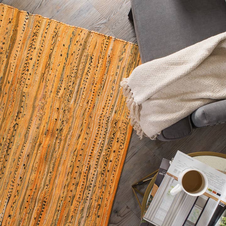 Welcome Home Unbeatable Deals - Wholesale Area Rug - Multi Mustard Rag Rug 2x3ft6